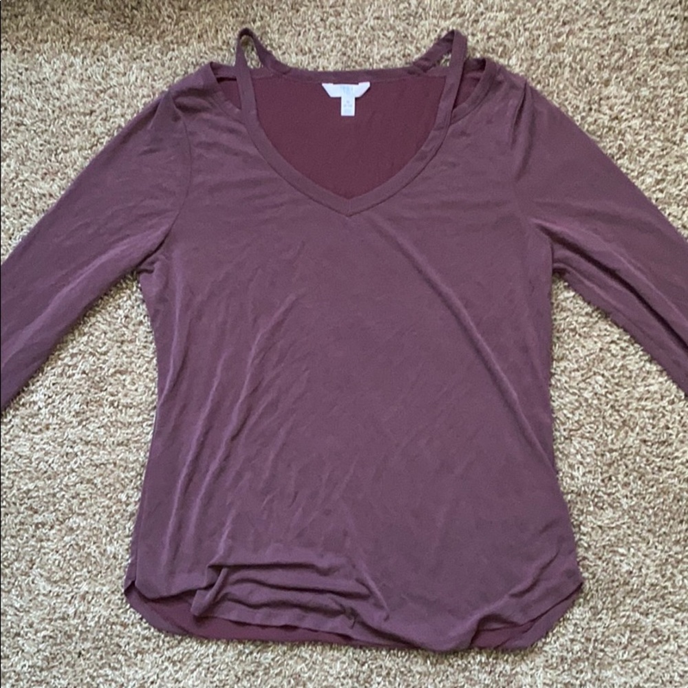 dark mauve long sleeve shirt